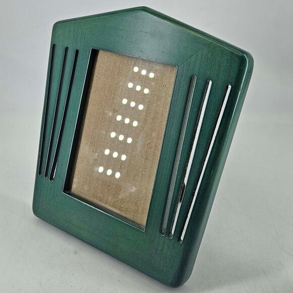 Vintage green art deco style Fetco cutout Wood Photo Picture Frame - Picture 2 of 3